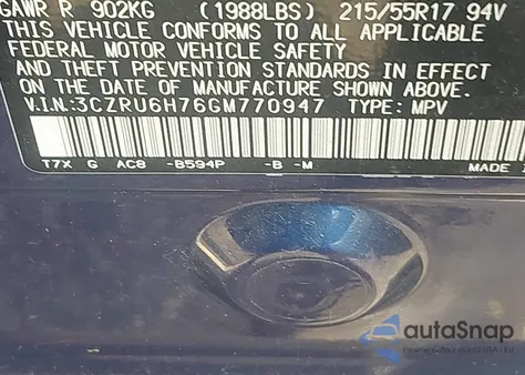 2016 Honda Hr-V Ex-L z USA, uszkodzony, nr VIN 3CZRU6H76GM770947